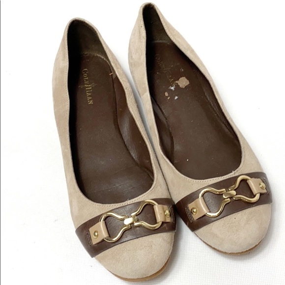 Cole Haan suede buckle ballet flats - Picture 1 of 7